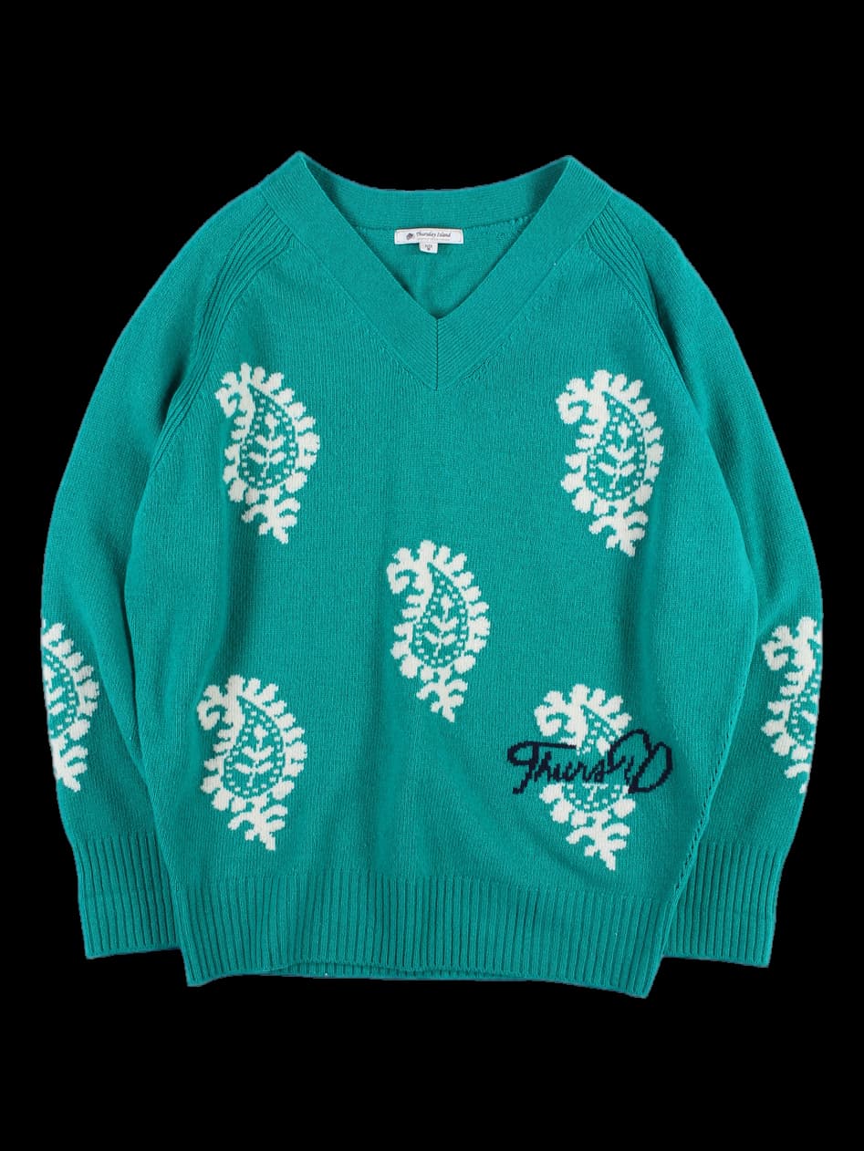 브이넥 긴팔 니트