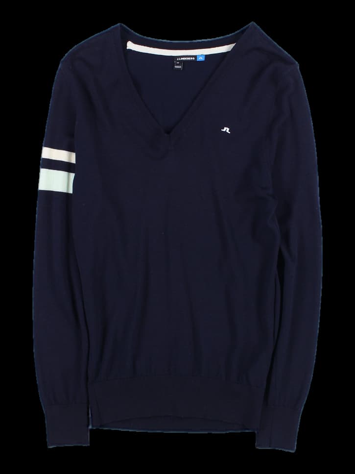 브이넥 라인 포인트 긴팔 니트