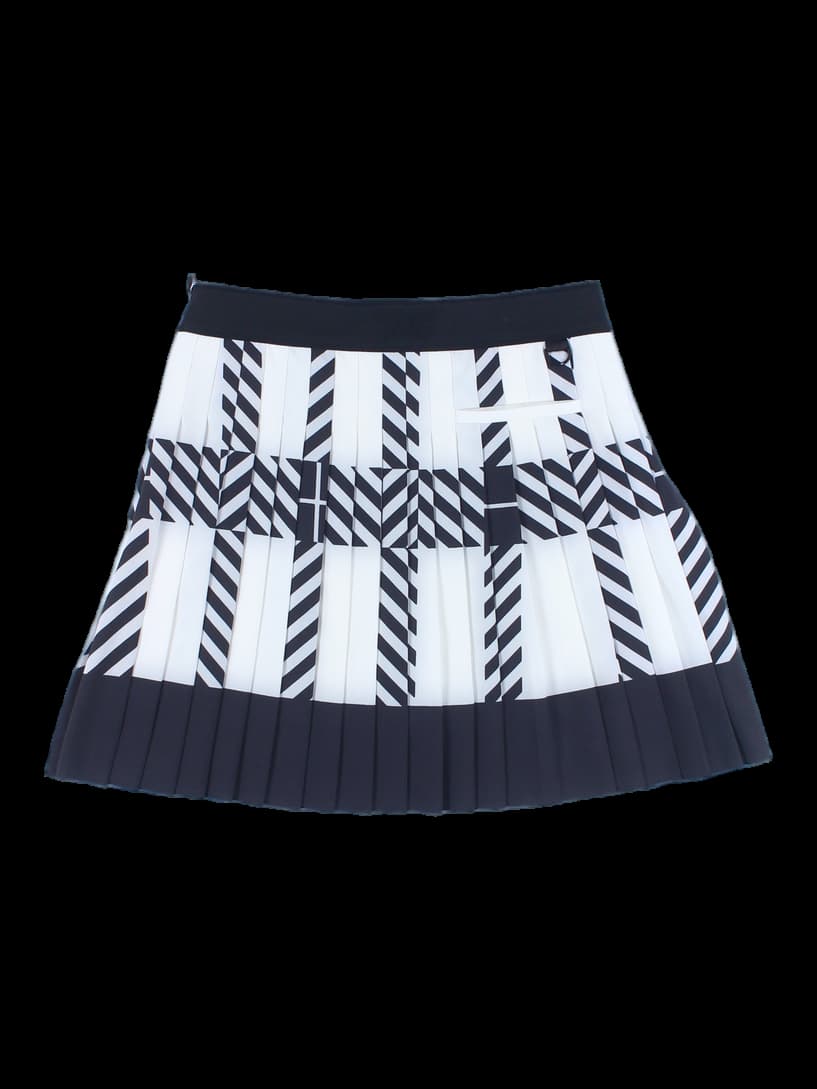 패턴 플리츠 스커트