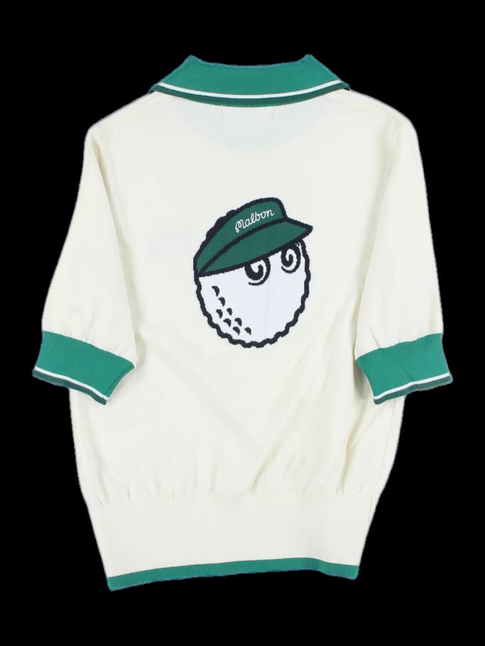 라인 배색 카라 니트