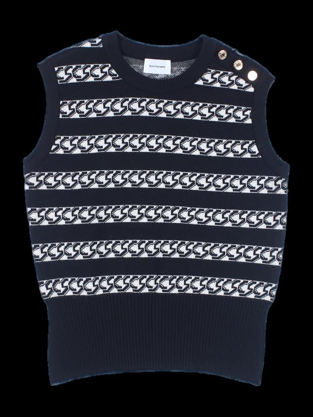 브이넥 니트 조끼