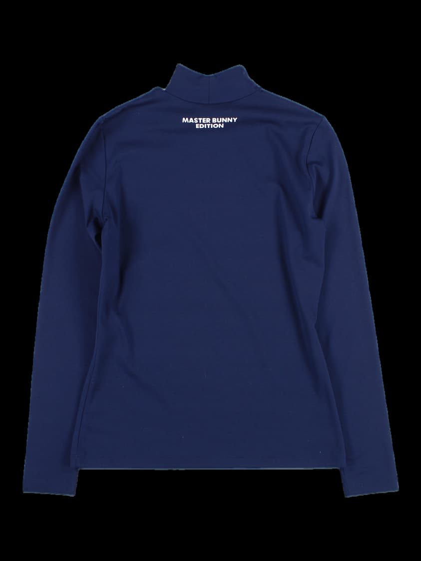 배색 하프넥 긴팔 티셔츠