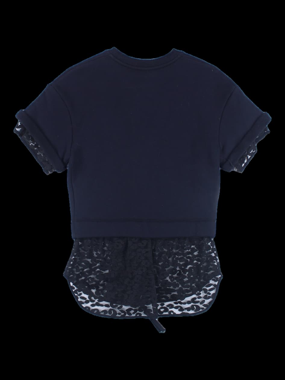 레이스 반팔 기모 맨투맨