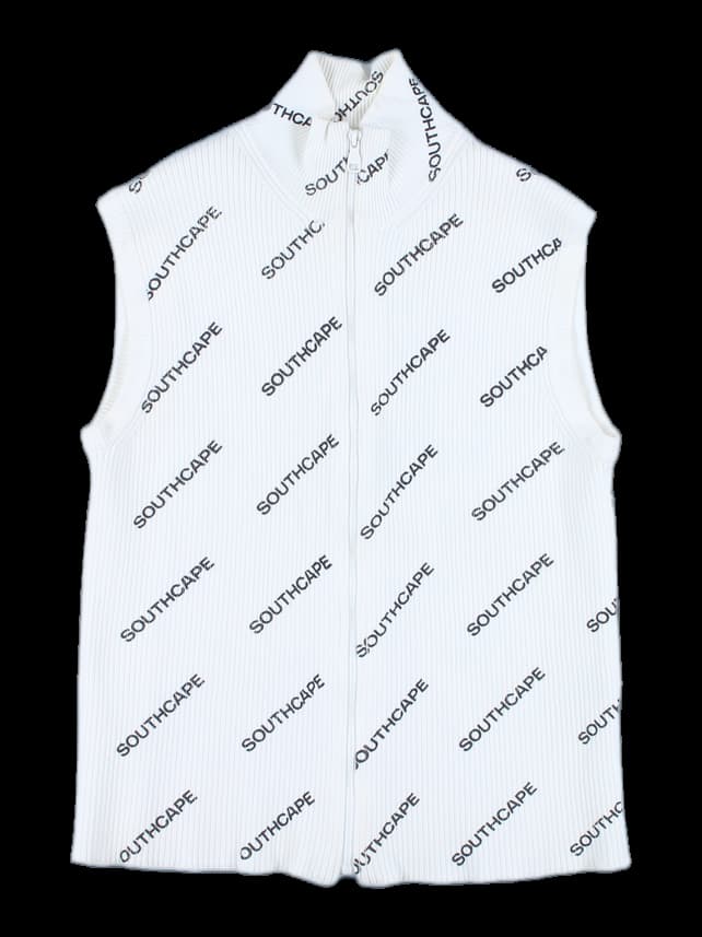 프린트 집업 베스트