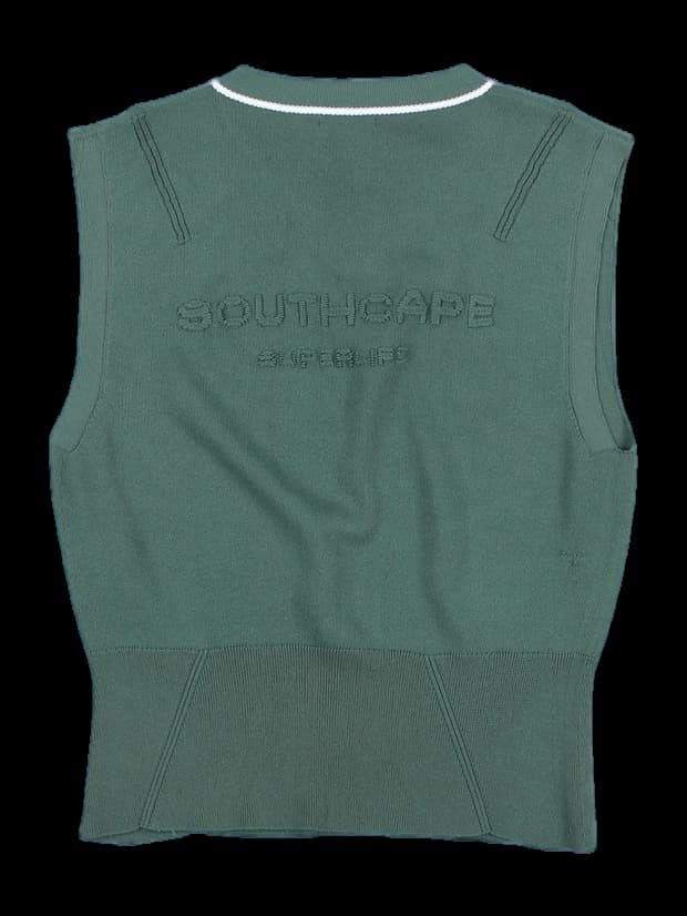 배색 니트 베스트