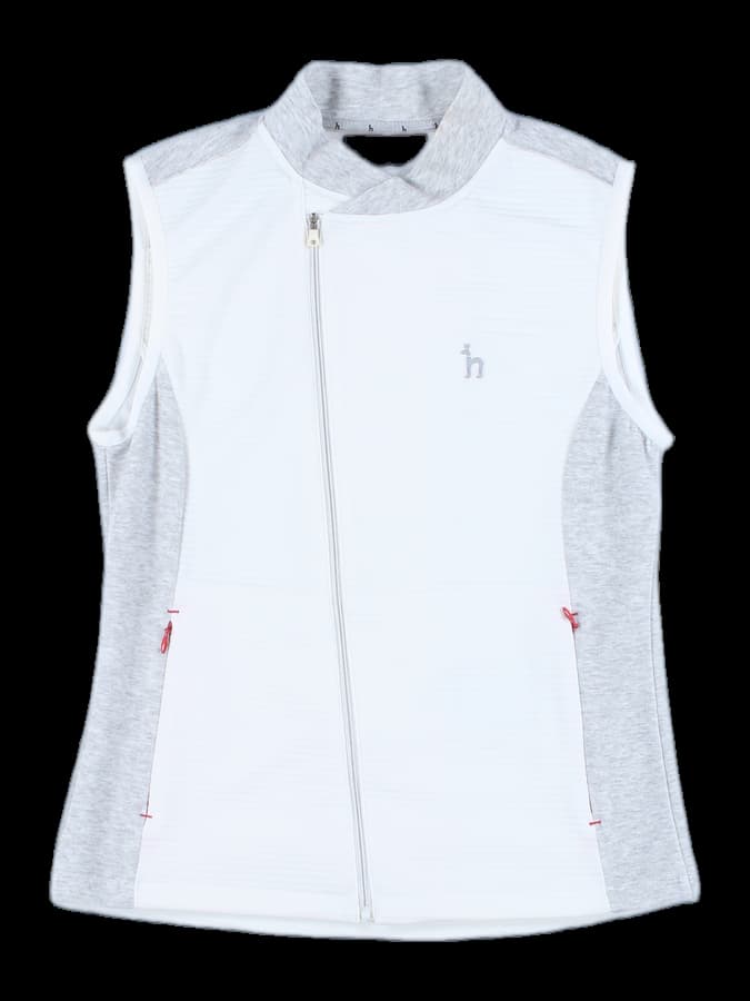 배색 집업 베스트 점퍼