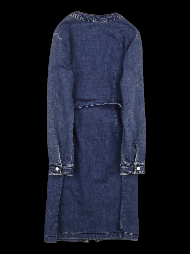 포켓 포인트 집업 데님 원피스
