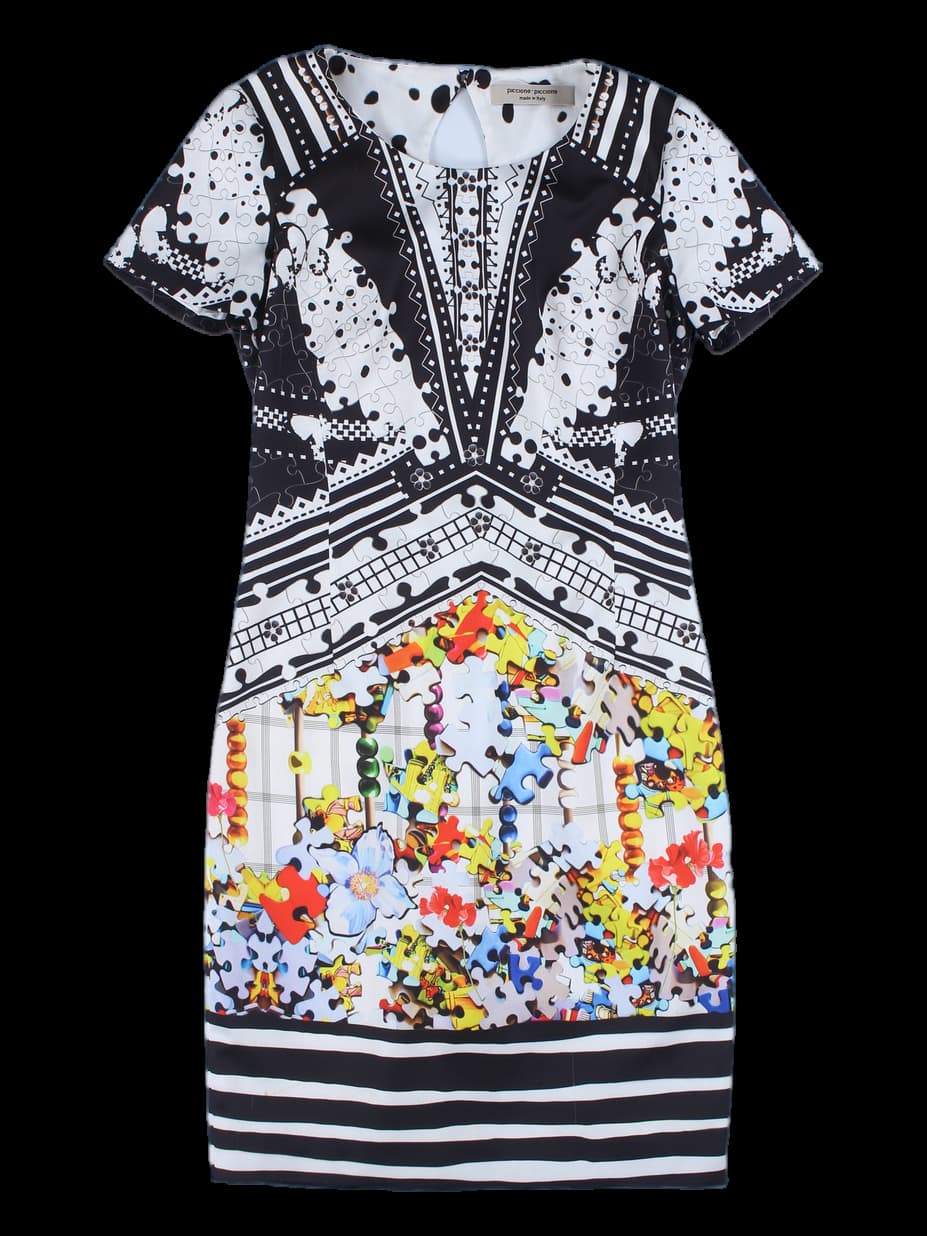 패턴 반팔 원피스