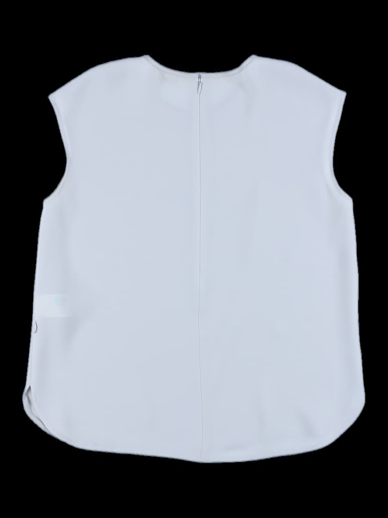 패턴 슬리브리스 블라우스