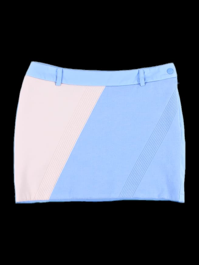 기모 니트 배색 미니 스커트