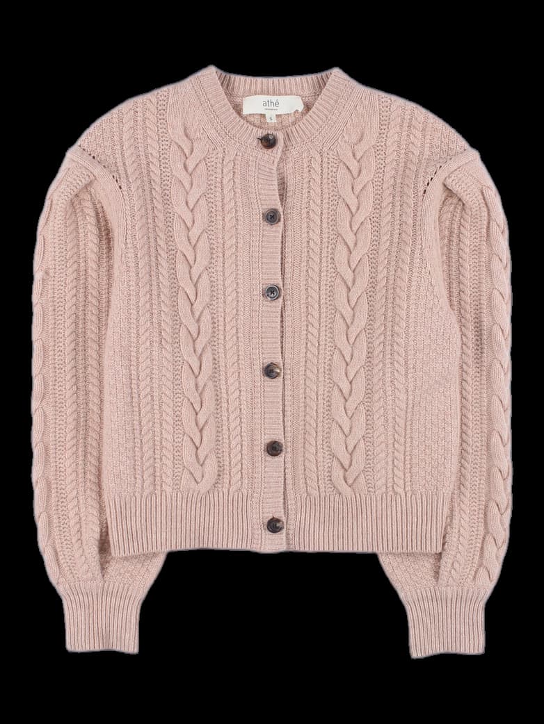 케이블 니트 가디건