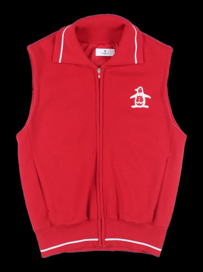 니트 골프 집업 조끼