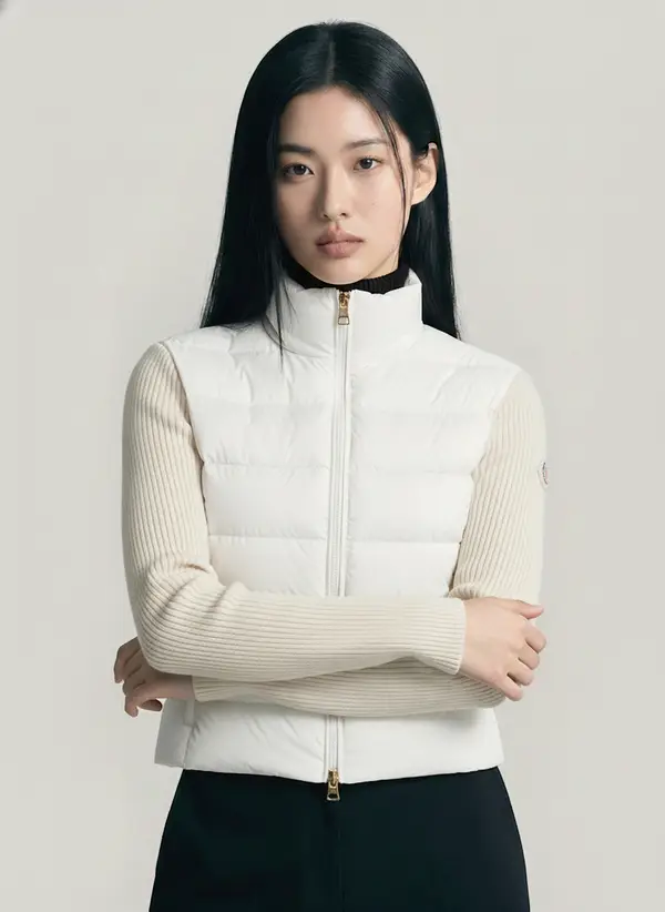 니트 배색 패딩