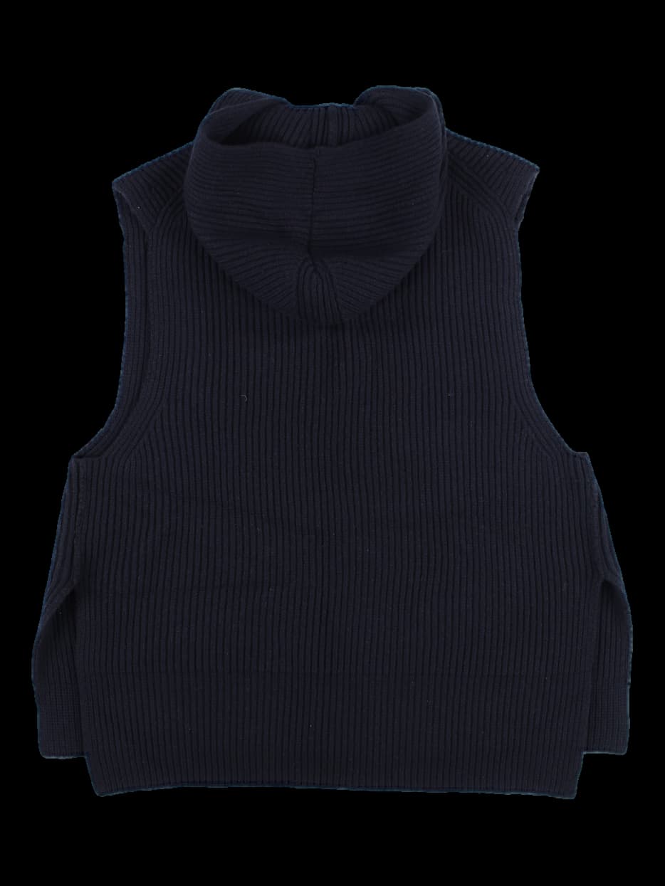 후드 니트 베스트