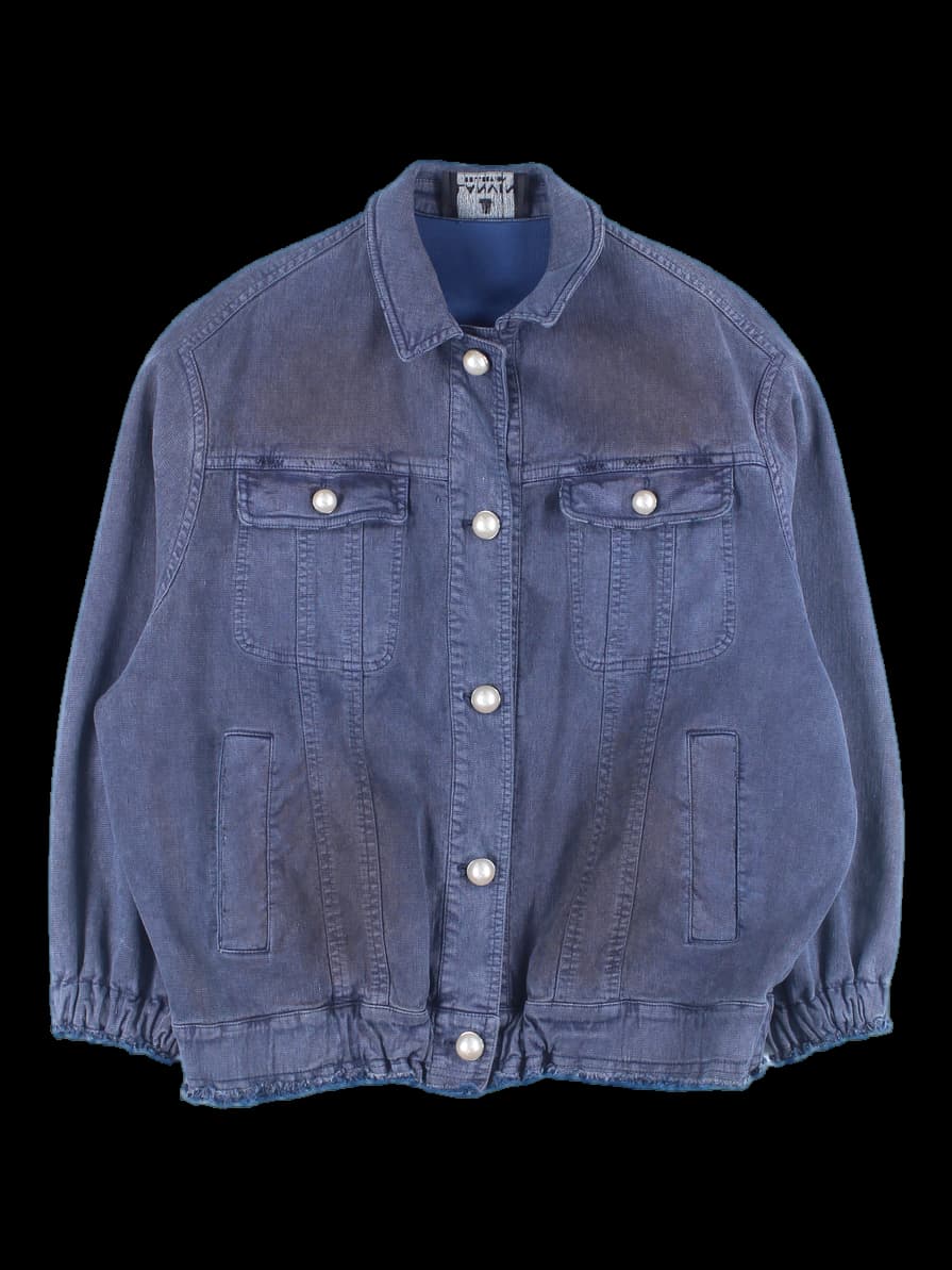 데미지 데님 점퍼