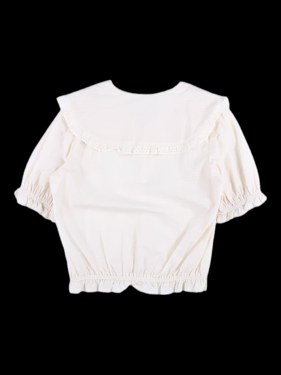 시어서커 레이스 블라우스