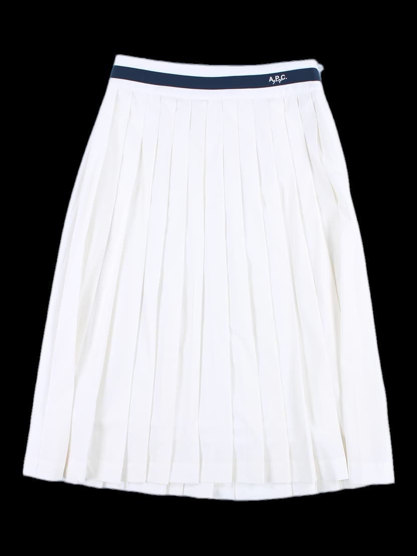 플리츠 미디 스커트