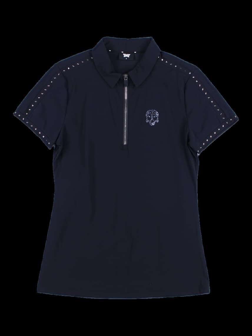 스터드 카라 반팔 티셔츠