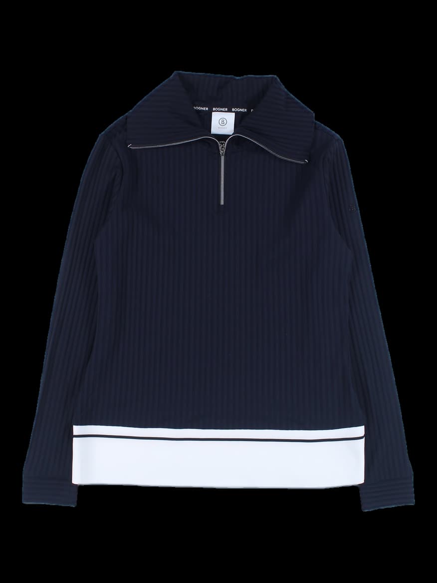 리브드 집업 긴팔 티셔츠