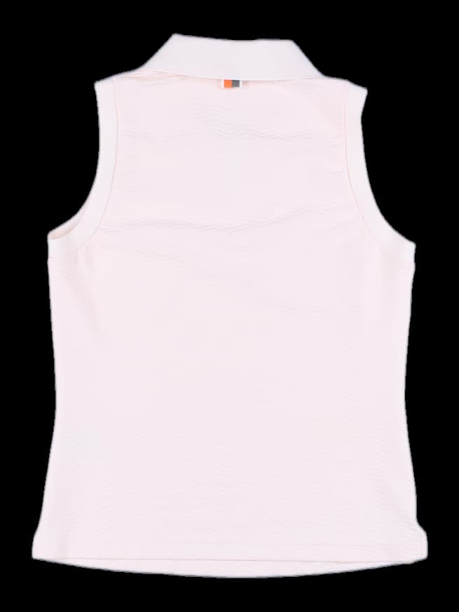 오픈 카라 슬리브리스 티셔츠