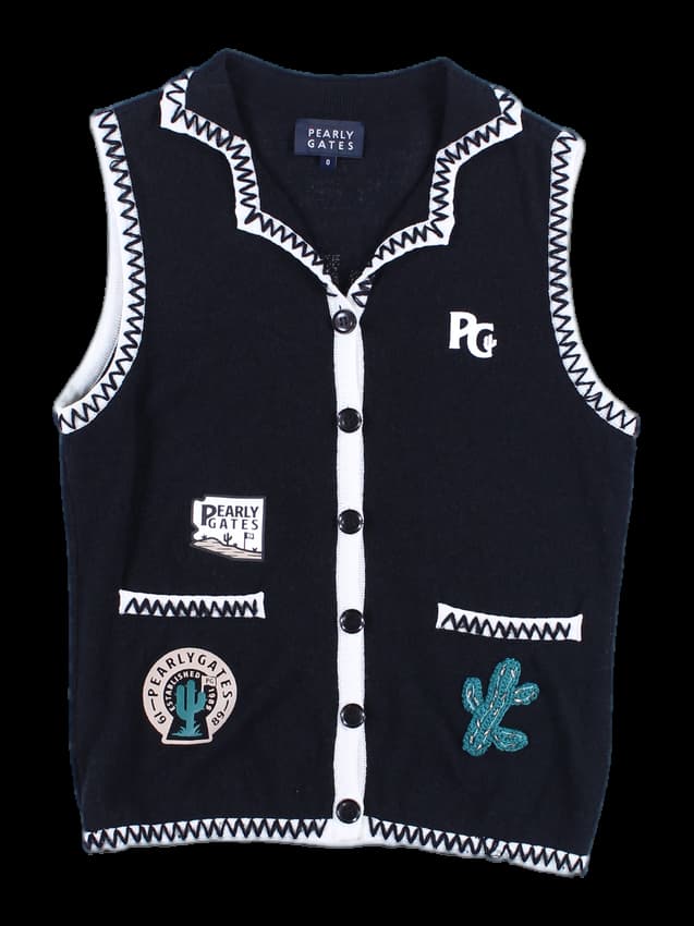 스티치 니트 베스트