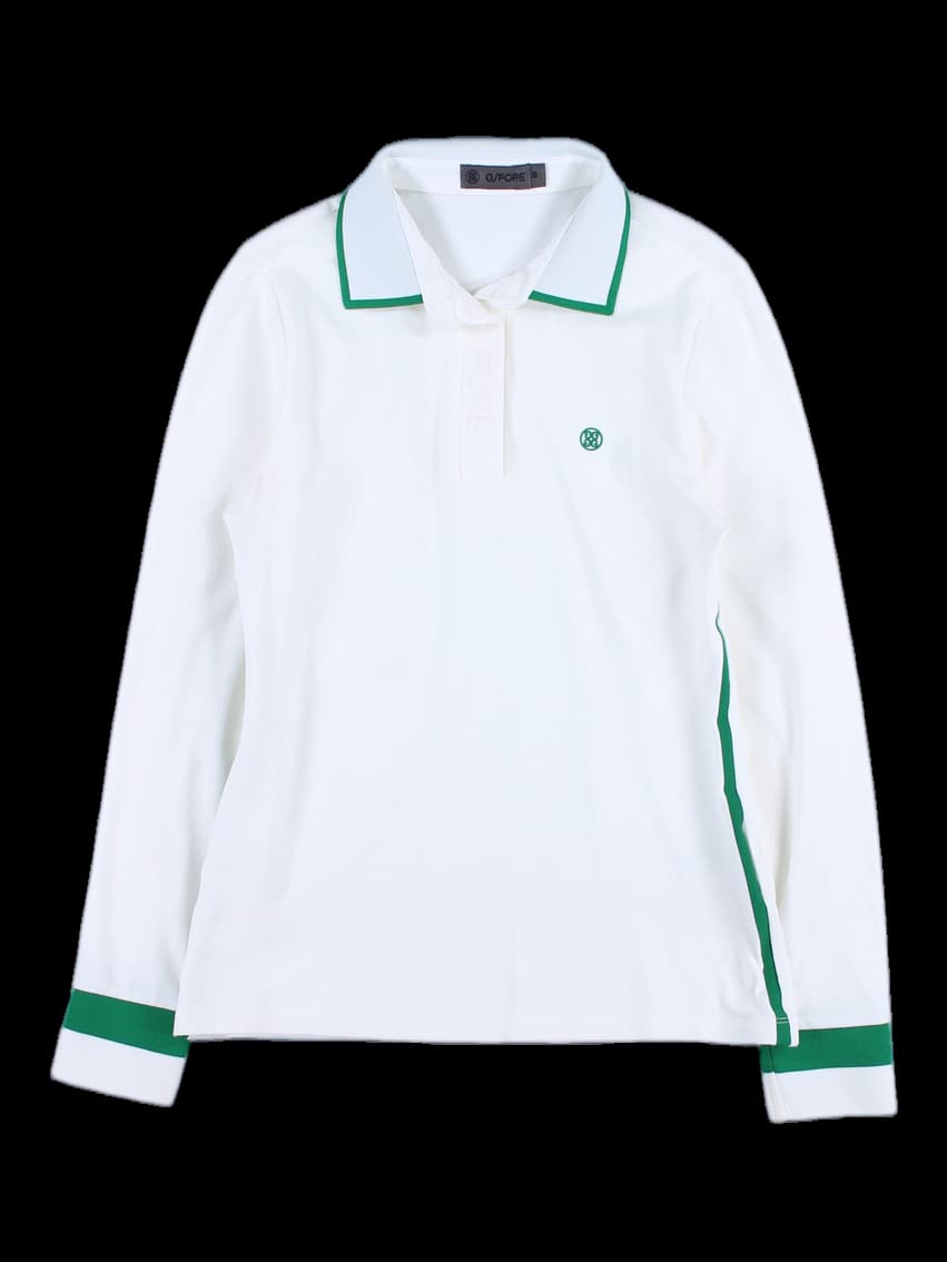 피케 배색 카라 긴팔 티셔츠