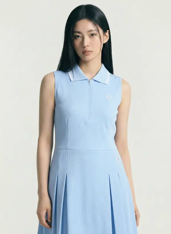 슬리브리스 플리츠 원피스