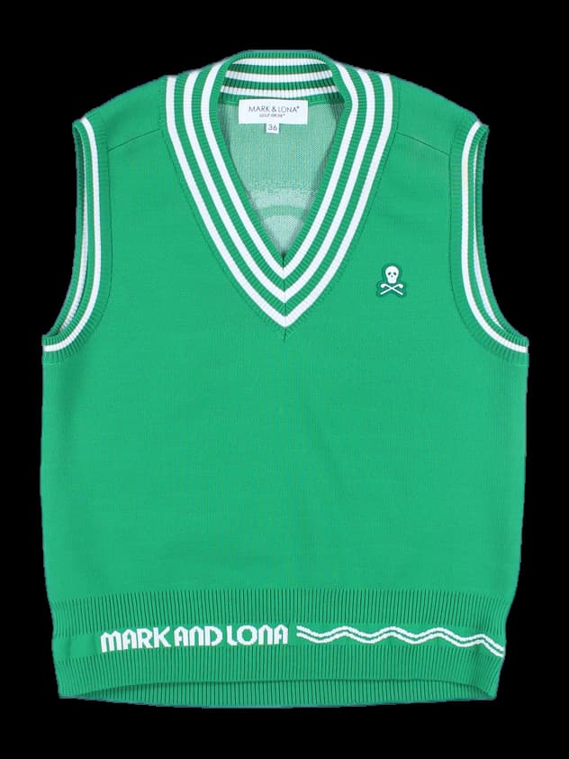 배색 니트 베스트