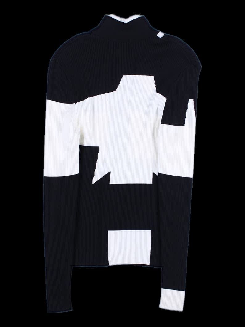 컬러 포인트 긴팔 니트 집업티