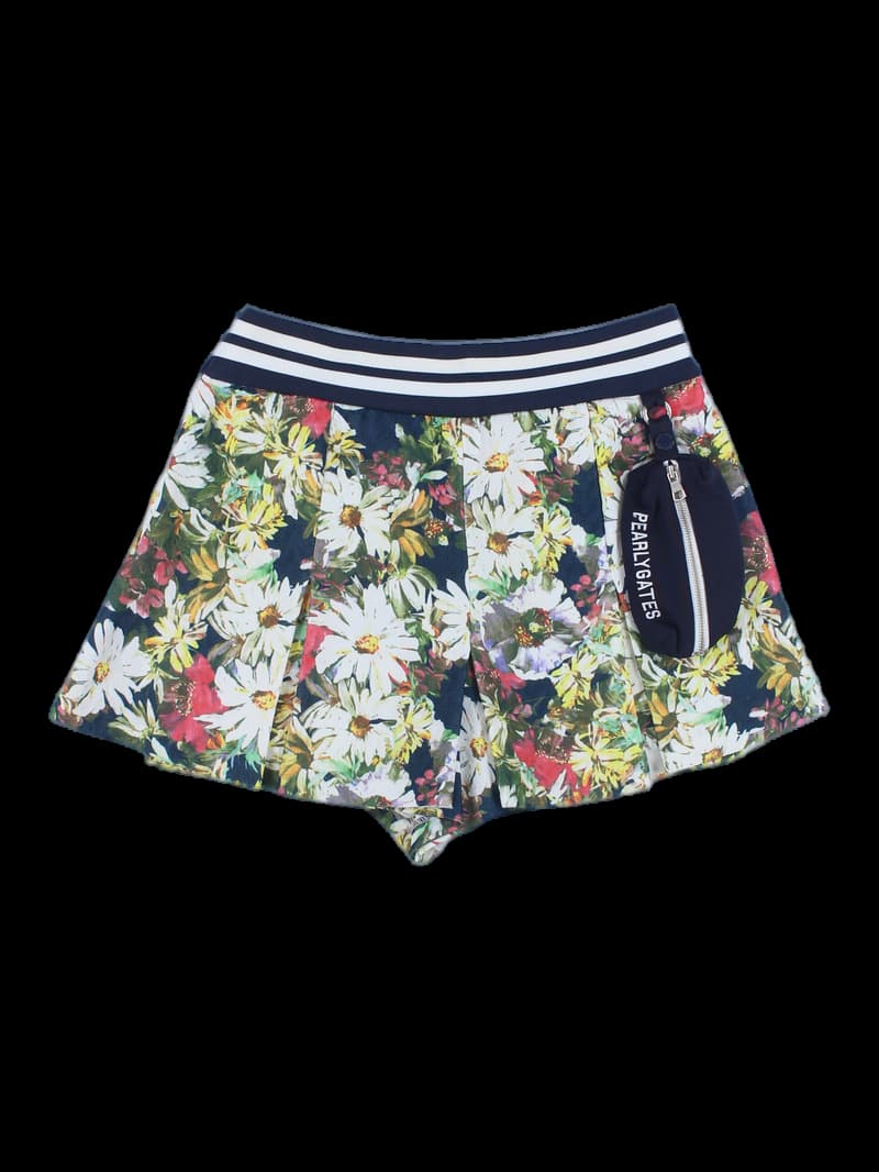 플라워 프린트 밴딩 치마 바지