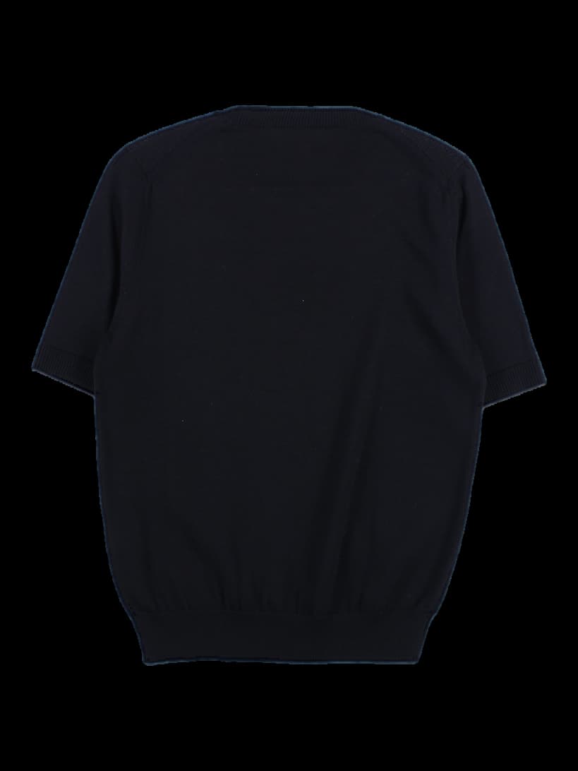 플라워 포인트 니트 반팔 티