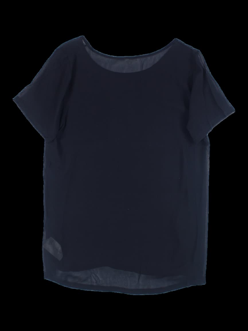 라운드넥 시스루 블라우스