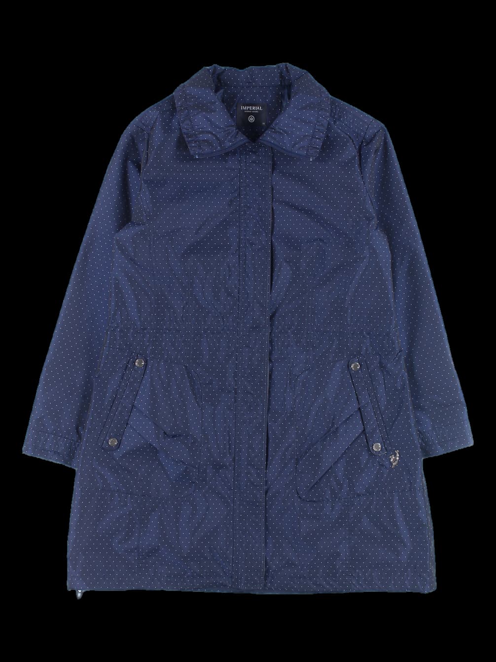 도트 집업 바람막이 롱 자켓