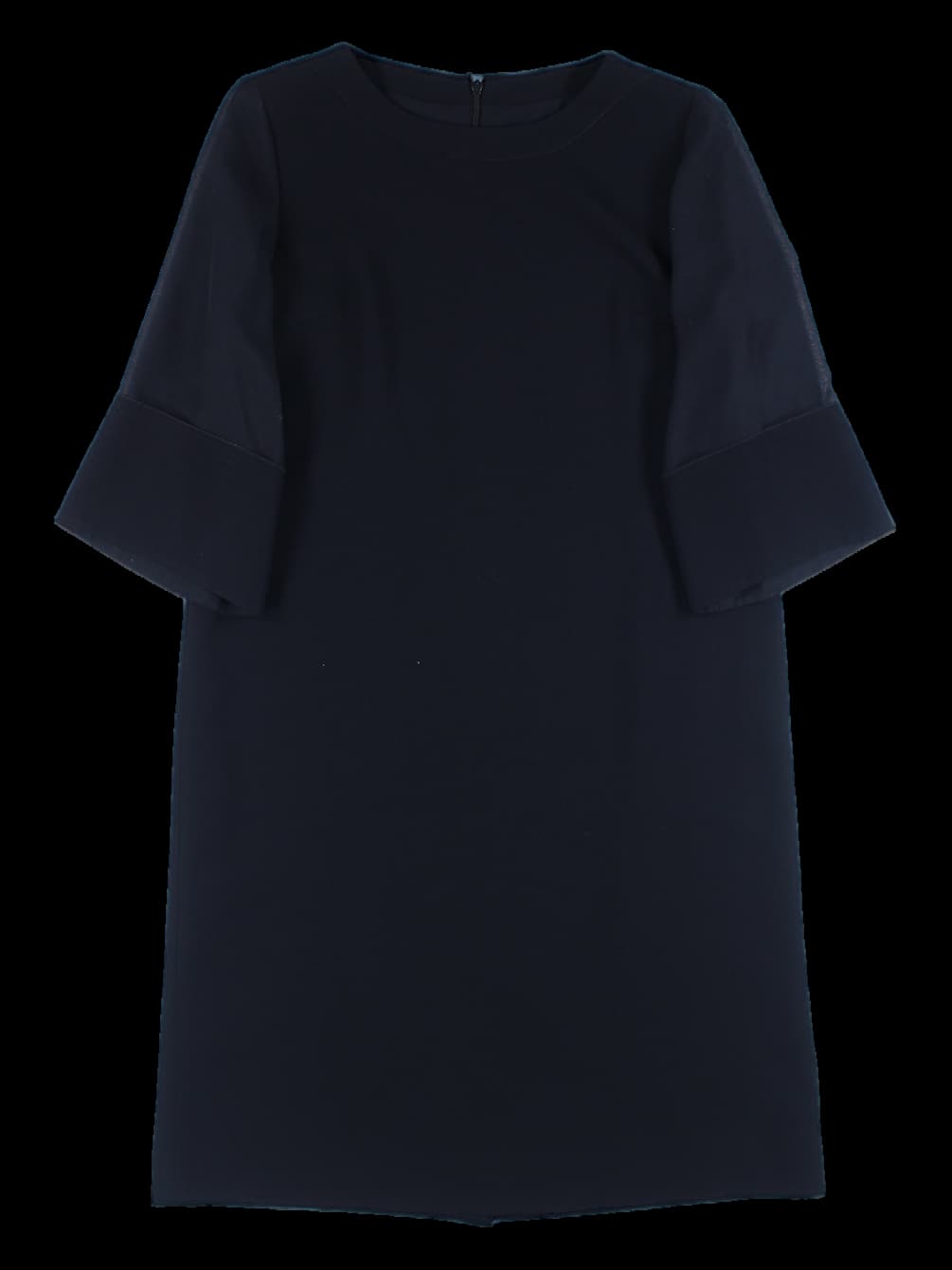 소매 포인트 베이직 롱 원피스