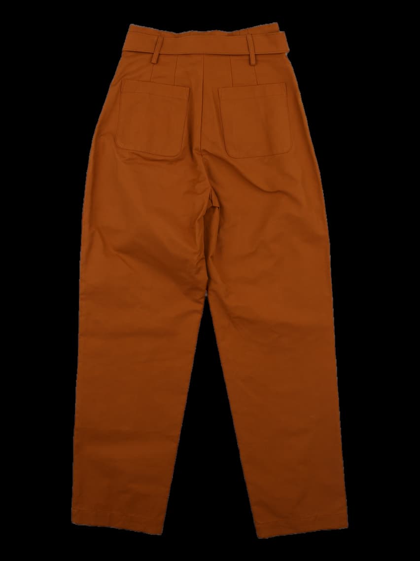 벨티드 핀턱 팬츠