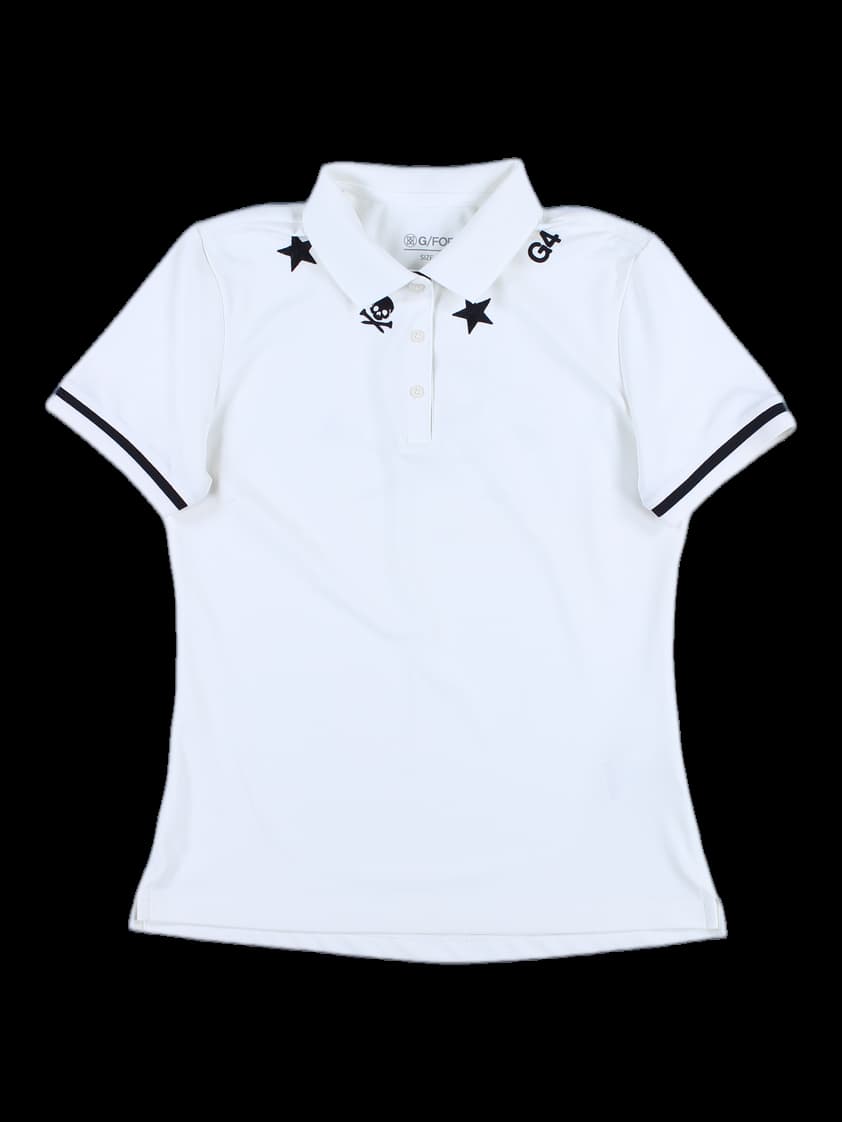 로고 포인트 반팔 카라 티