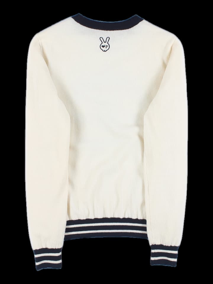 로고 포인트 긴팔 니트