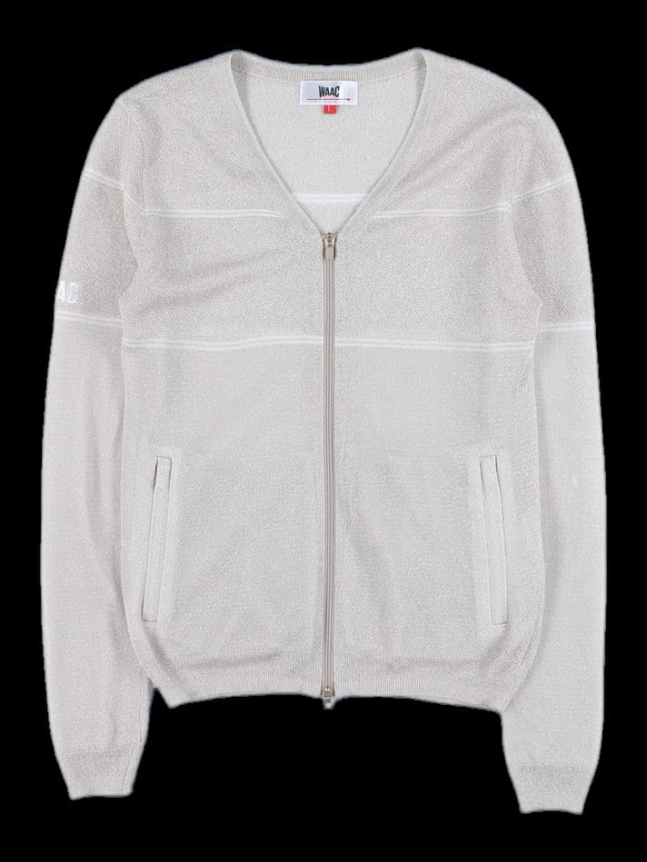 글리터 브이넥 집업 니트 가디건