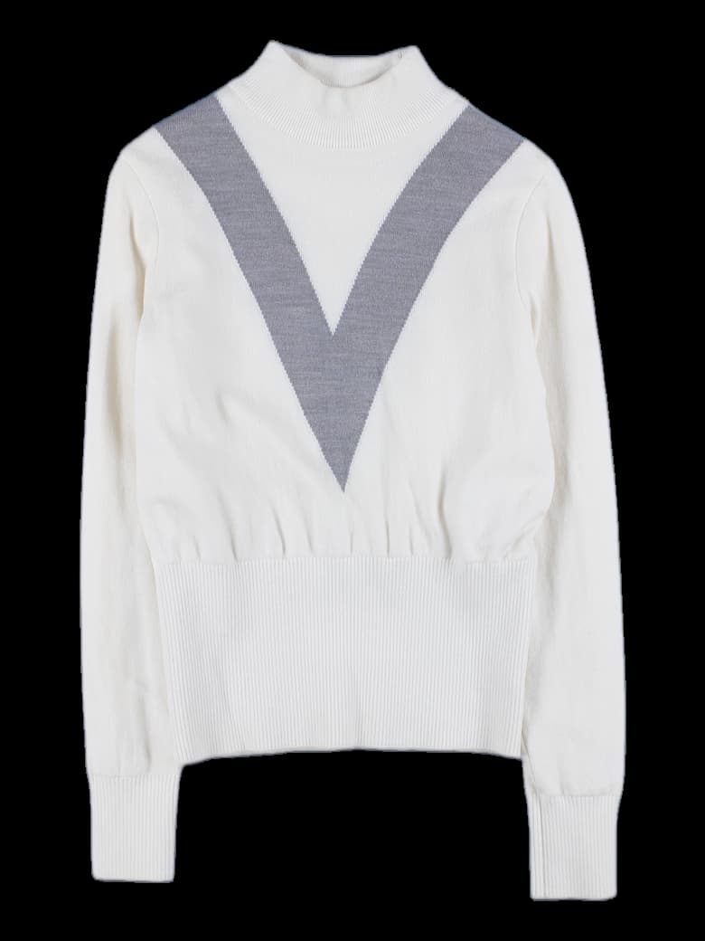 반폴라 바람막이 니트