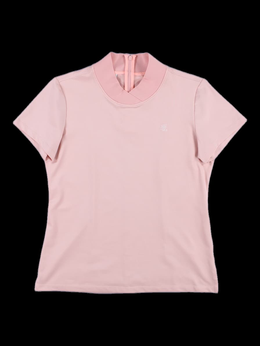 밴딩 네크 반팔 티셔츠