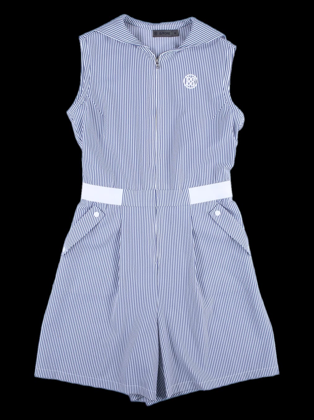 세일러 스트라이프 집업 점프슈트