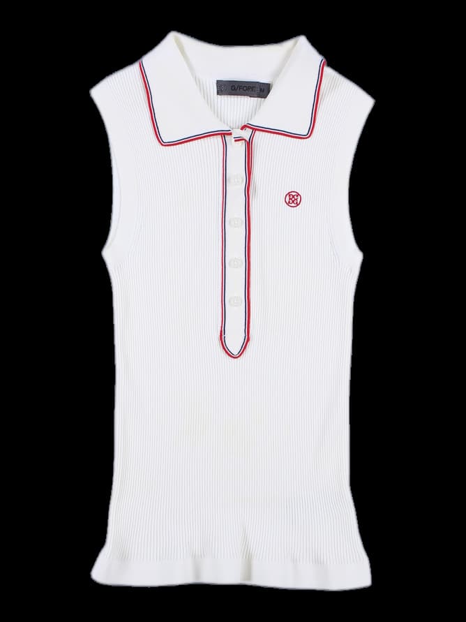 카라 민소매 니트