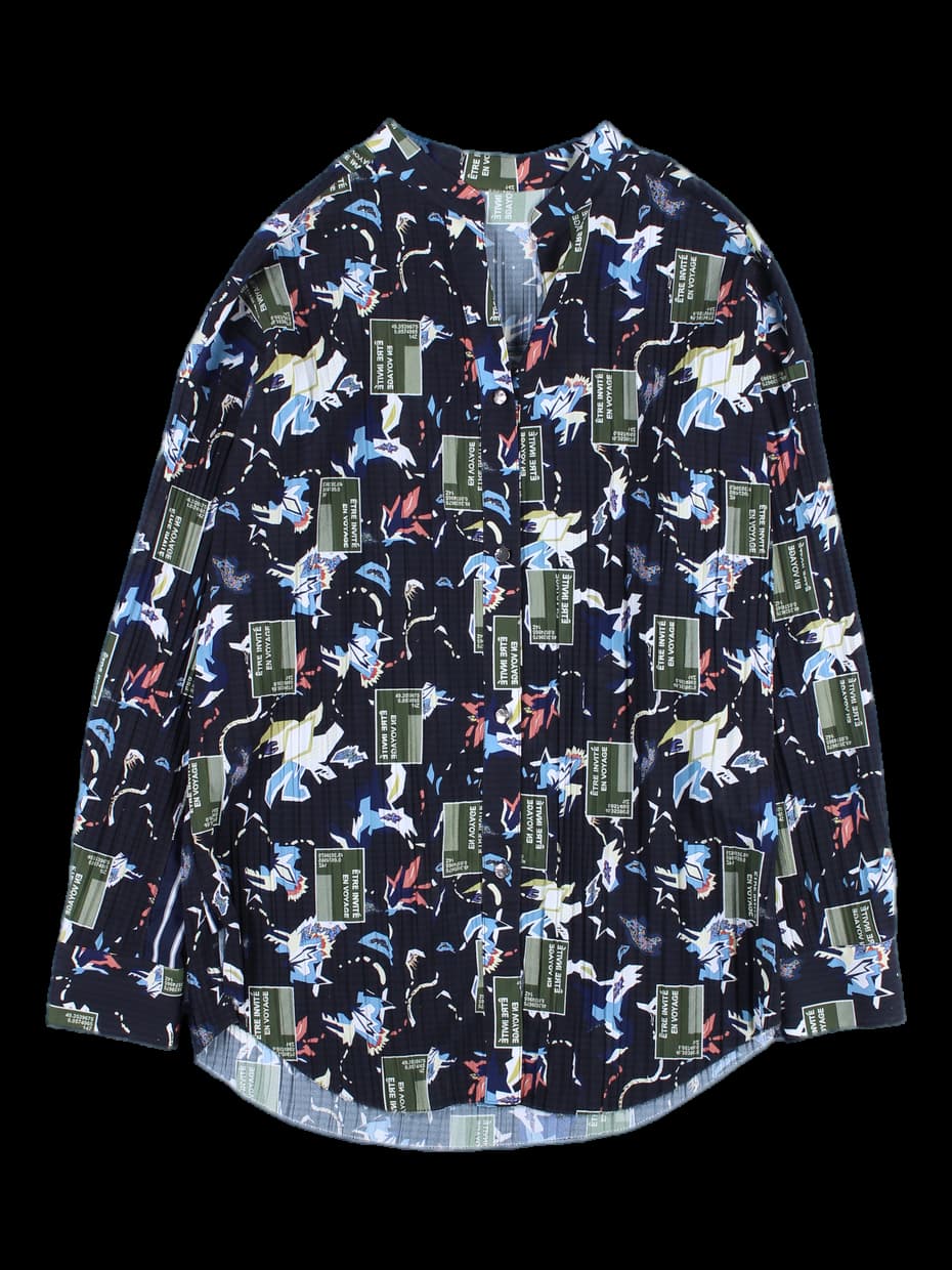 프린트 쉬폰 블라우스