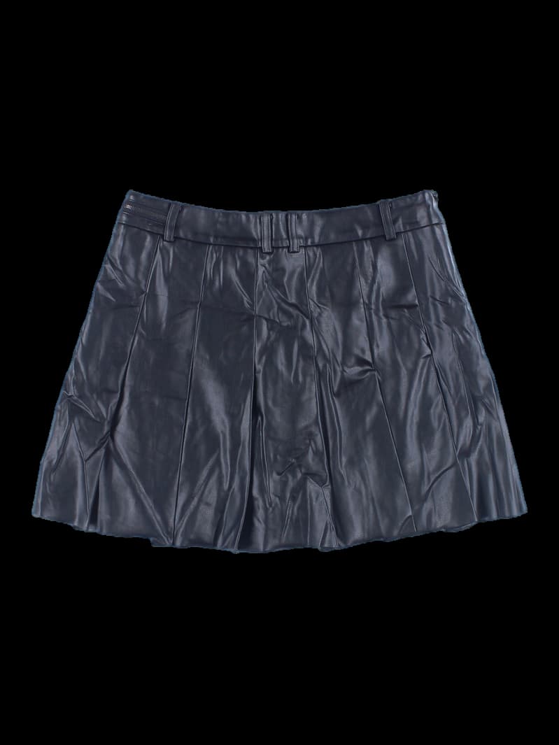 레더 플리츠 스커트