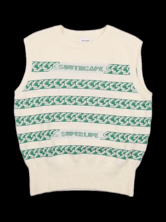 라운드넥 패턴 니트 베스트