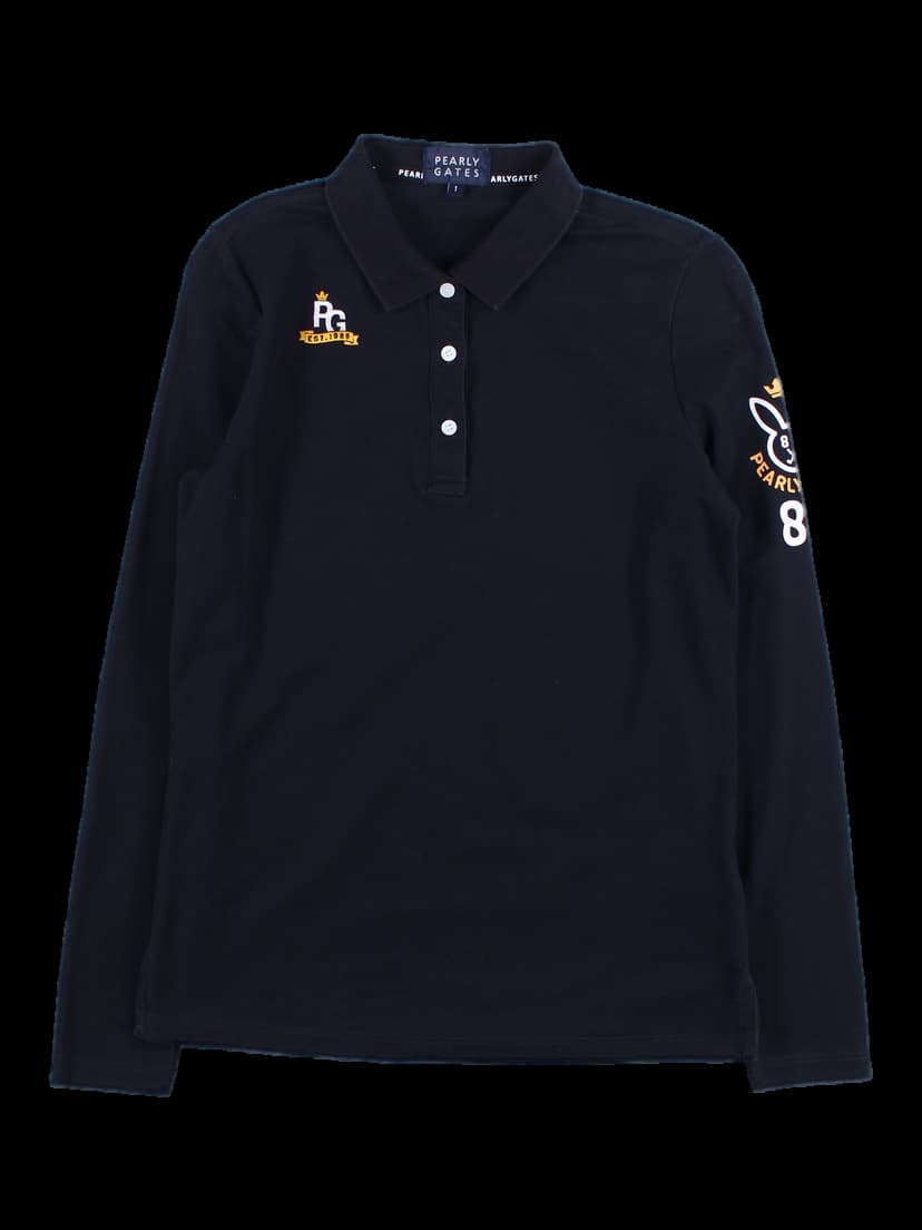 로고 포인트 긴팔 카라 티