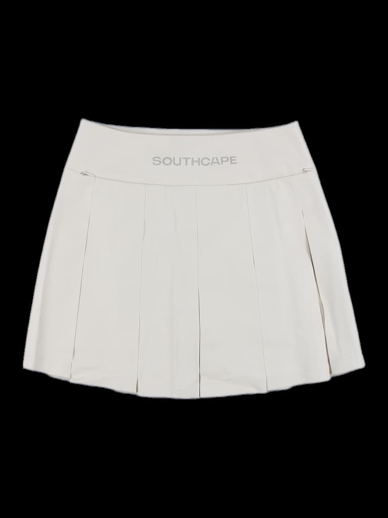 뒷 주름 기모 가죽 스커트