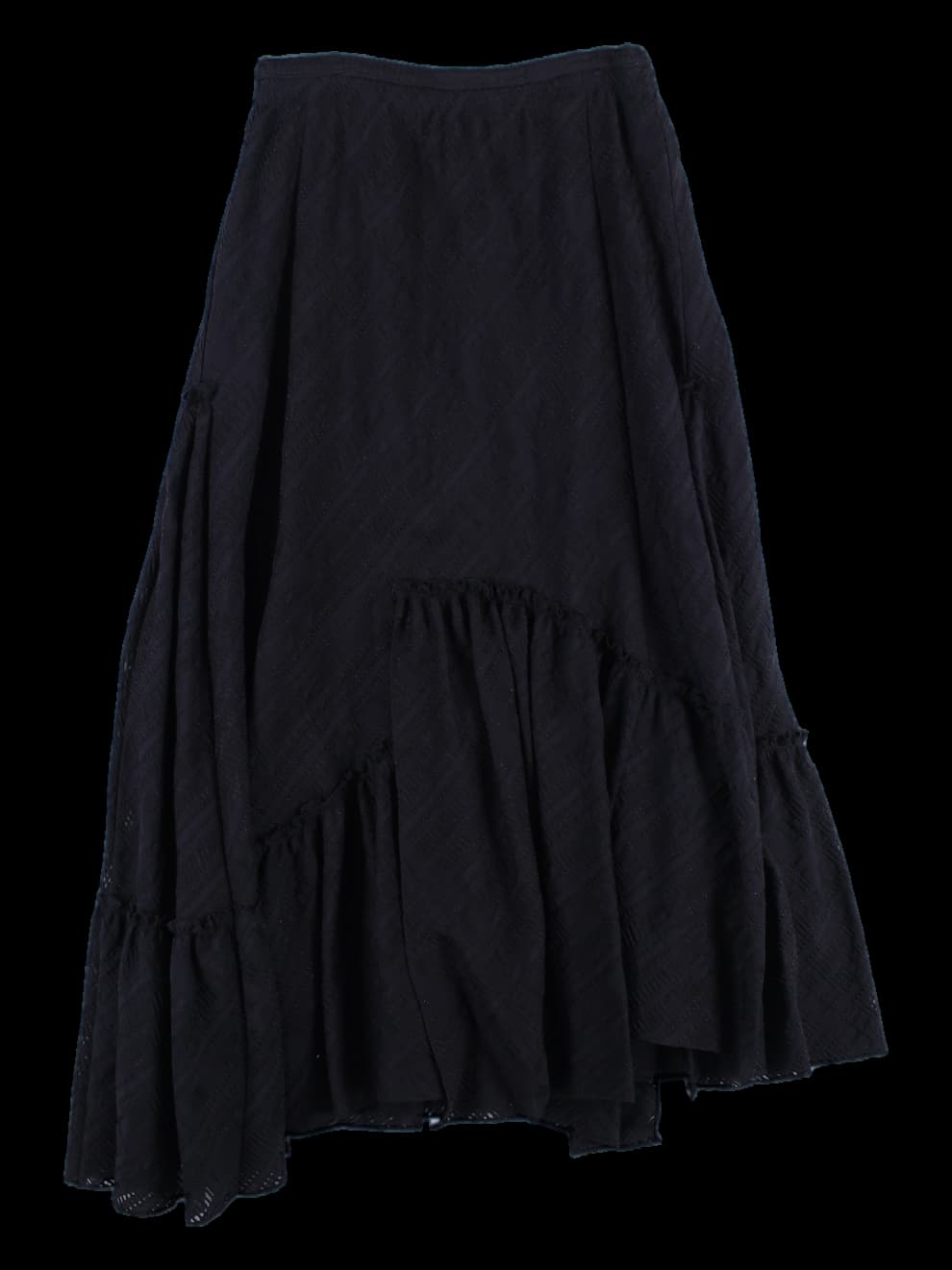 자카드 밑단 프릴 스커트