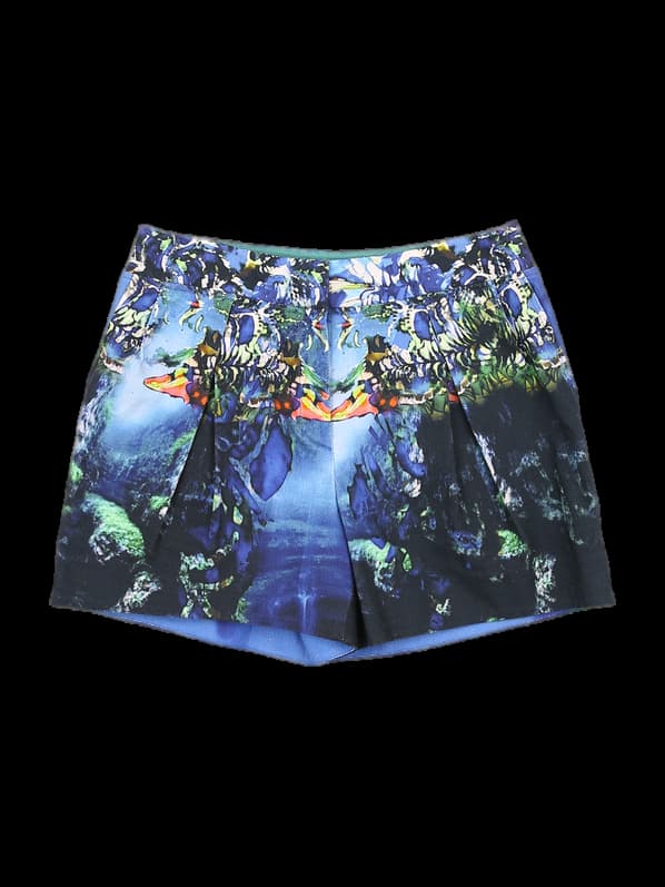 프린팅 핀턱 반바지