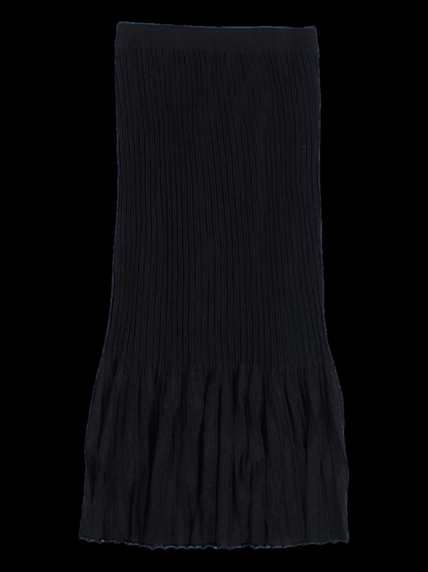 샤이니 골지 니트 롱 스커트